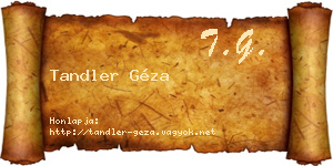 Tandler Géza névjegykártya